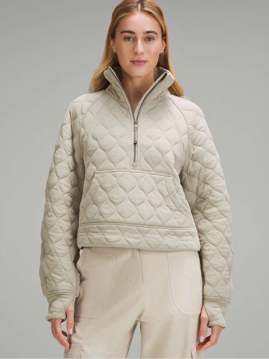 lululemon athletica Sweaters - lululemon athletica Quilted Half-Zip Pullover Jacket in Light Beige